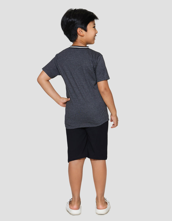 Little M Rib Manset Rugby Baju Set Anak Laki-Laki