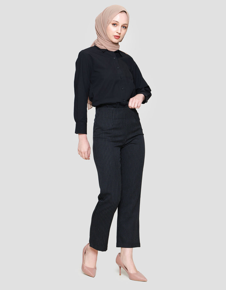 Annisa Twotone Stripe Celana Panjang Wanita