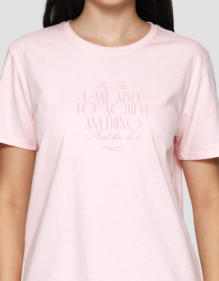 Nevada Cvc I Am Able To Achieve Anything Kaos Lengan Pendek Wanita