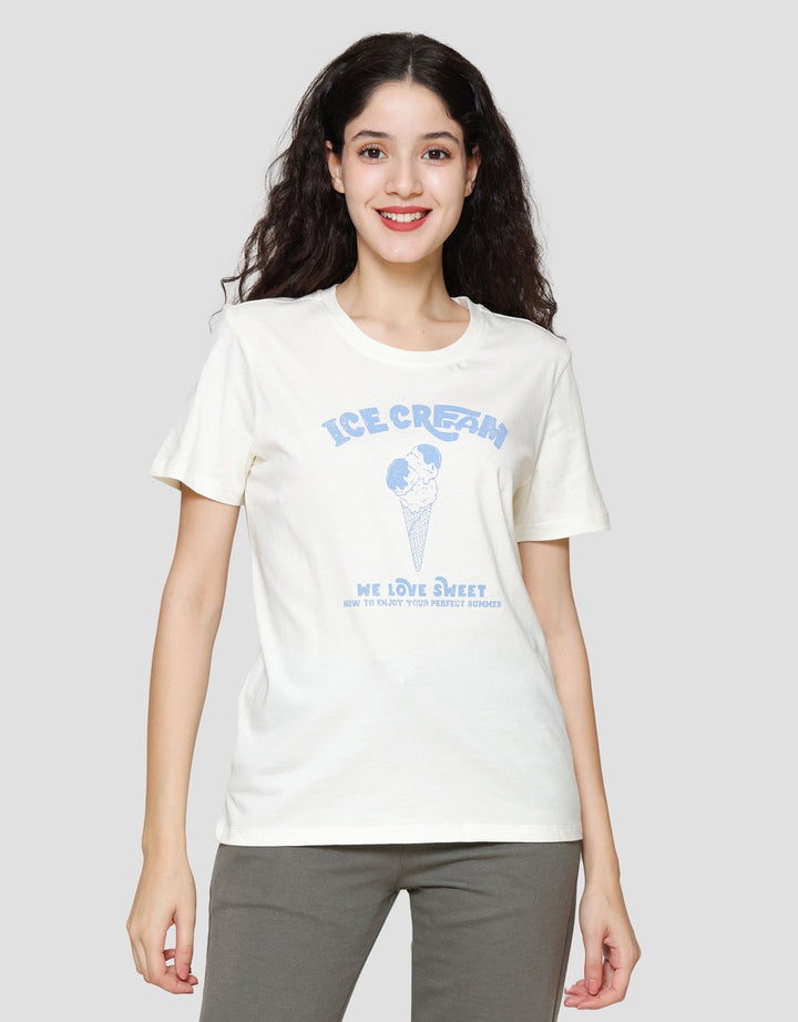 Nevada Reg Comb Ice Cream Kaos Lengan Pendek Wanita