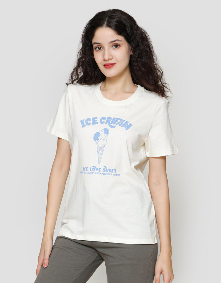 Nevada Reg Comb Ice Cream Kaos Lengan Pendek Wanita