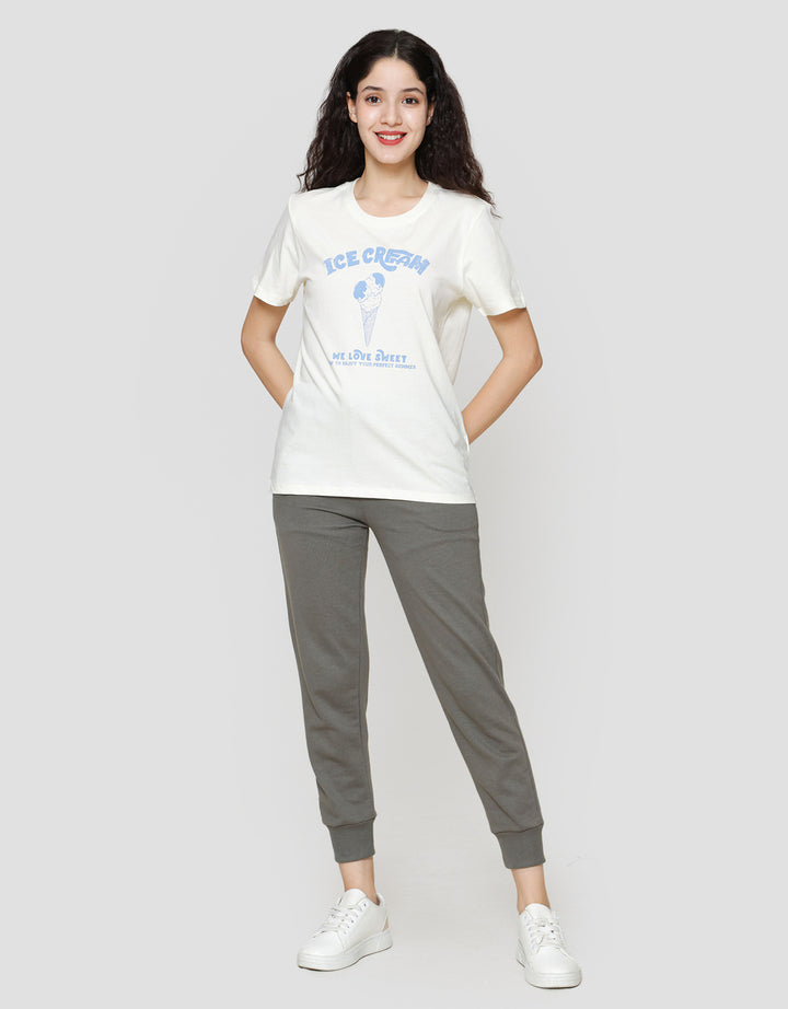 Nevada Reg Comb Ice Cream Kaos Lengan Pendek Wanita