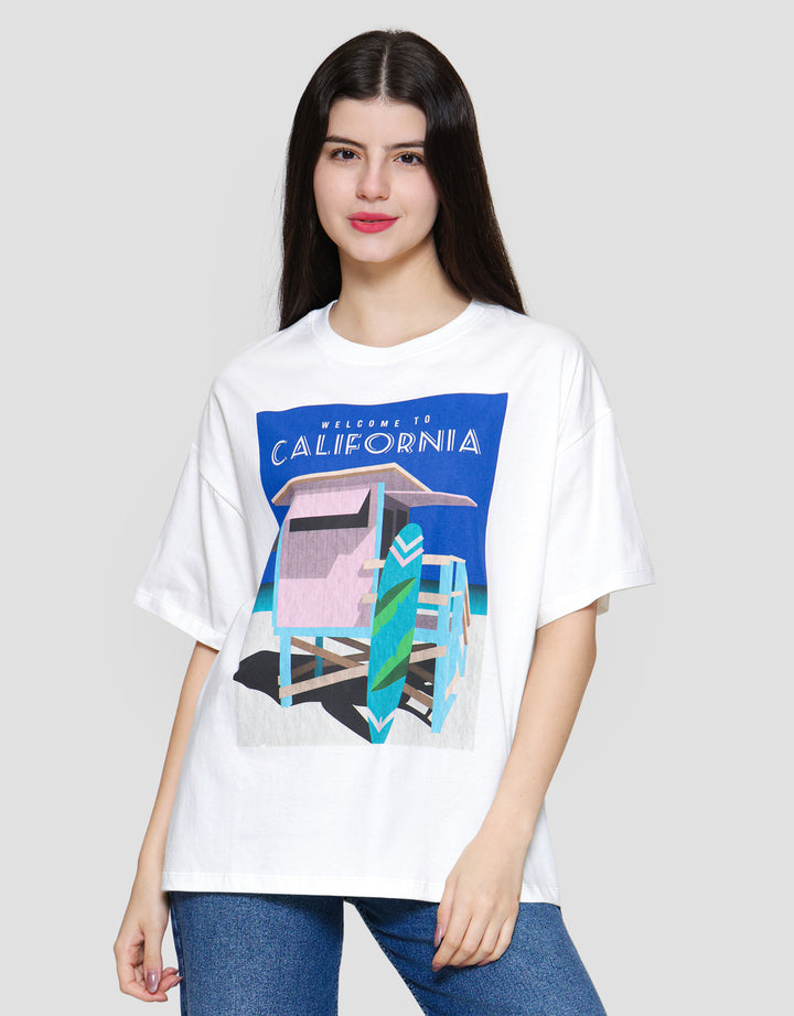 Nevada Comb California Kaos Oversize Wanita