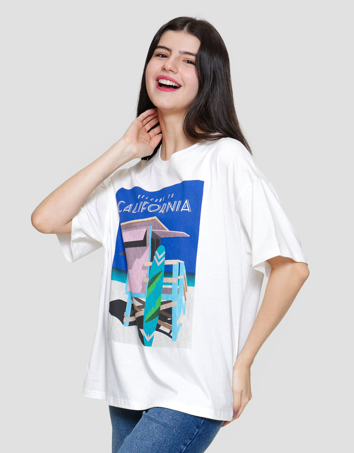 Nevada Comb California Kaos Oversize Wanita
