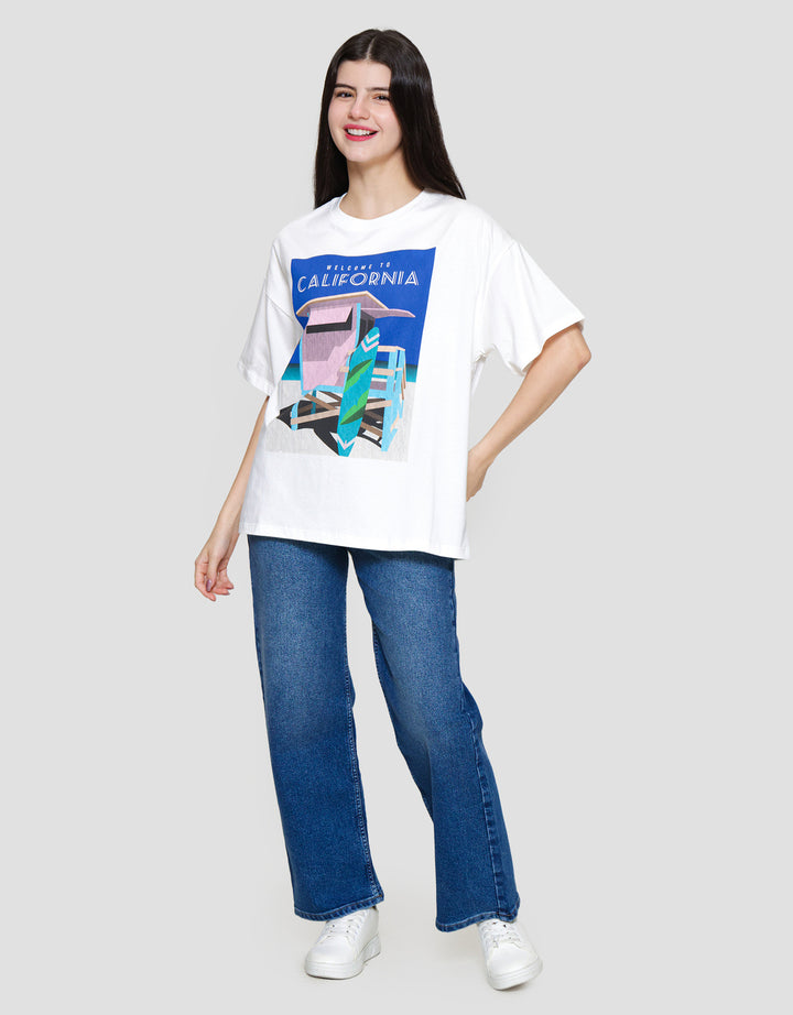 Nevada Comb California Kaos Oversize Wanita