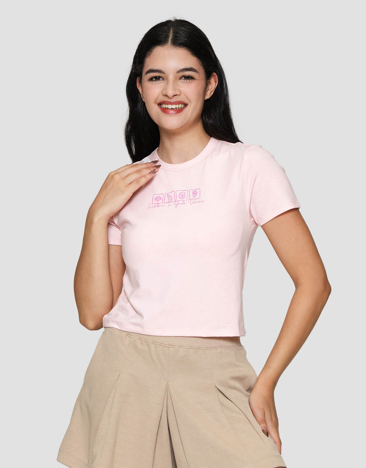 Nevada Listen To Your Voice Kaos Lengan Pendek Wanita