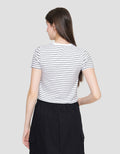 Nevada Stripe California Girl Kaos Lengan Pendek Wanita
