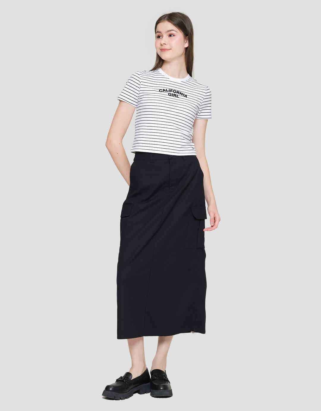 NEVADA STRIPE CALIFORNIA GIRL KAOS LENGAN PENDEK WANITA