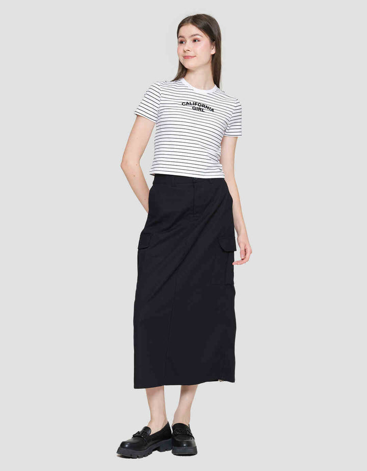 NEVADA STRIPE CALIFORNIA GIRL KAOS LENGAN PENDEK WANITA