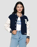Nevada Boxy Fleece Varsity Jaket Wanita