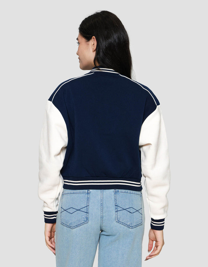 Nevada Boxy Fleece Varsity Jaket Wanita