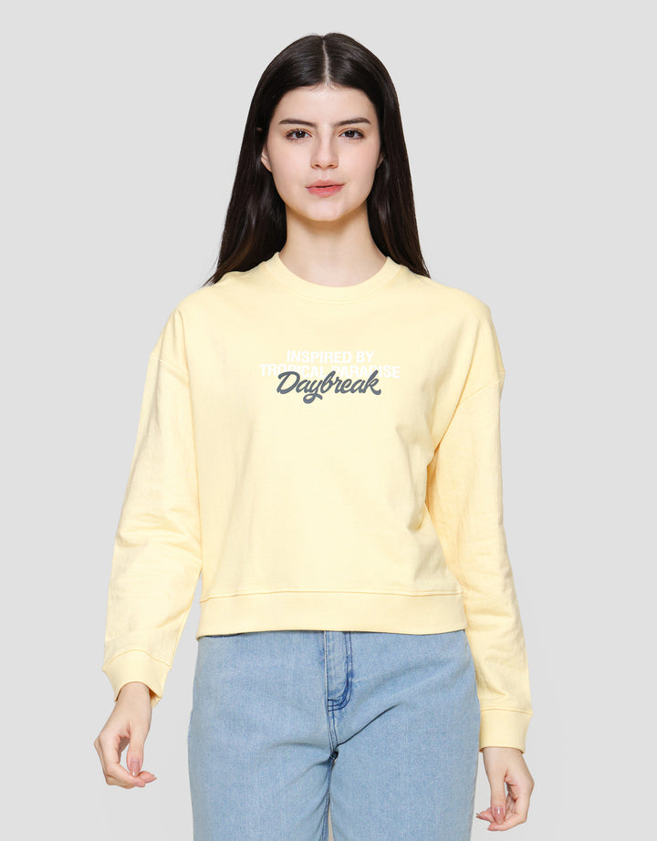 Nevada Sld Crop Babyterry Daybreak Sweater Wanita