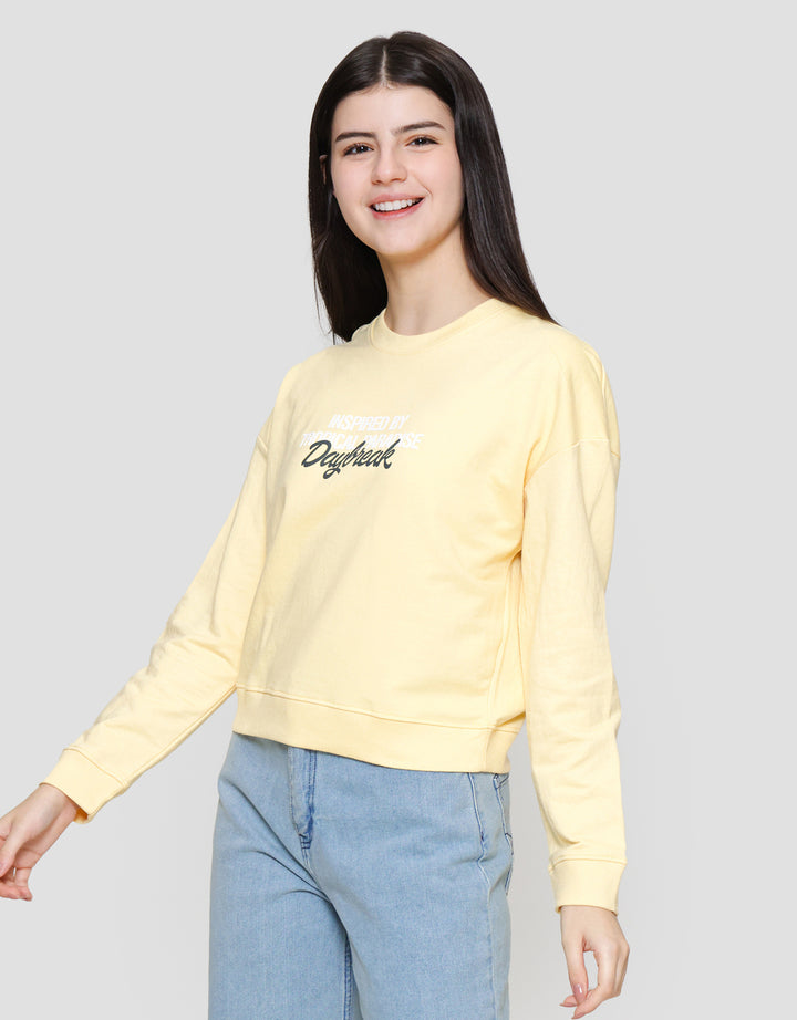 Nevada Sld Crop Babyterry Daybreak Sweater Wanita