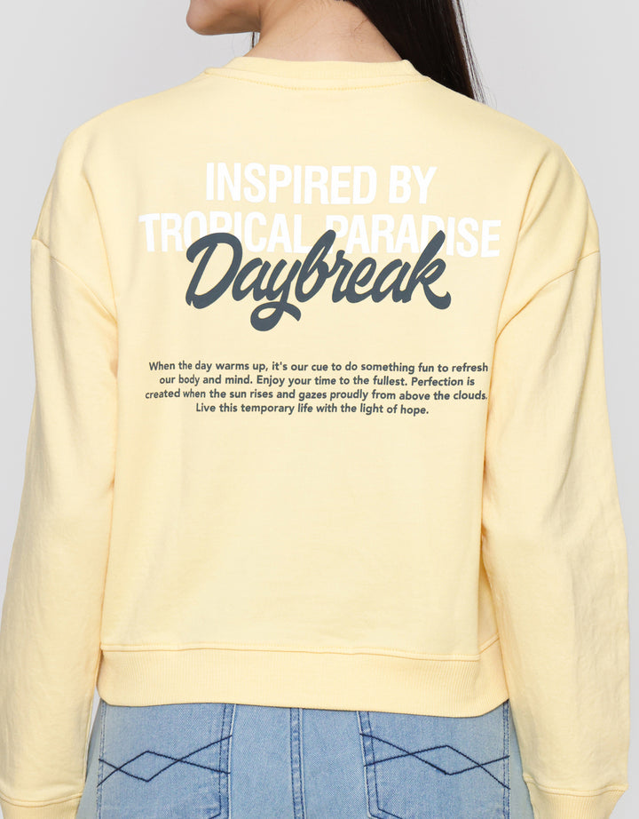 Nevada Sld Crop Babyterry Daybreak Sweater Wanita