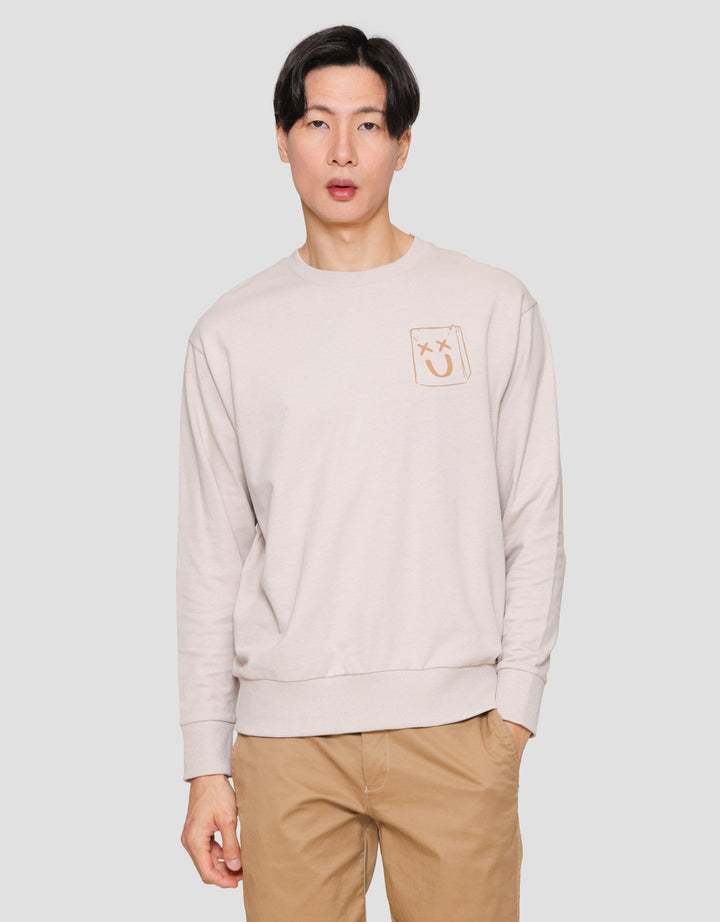 Suko Sweater Graphic Sweatshirt Kerah Bulat Lengan PanjangPria