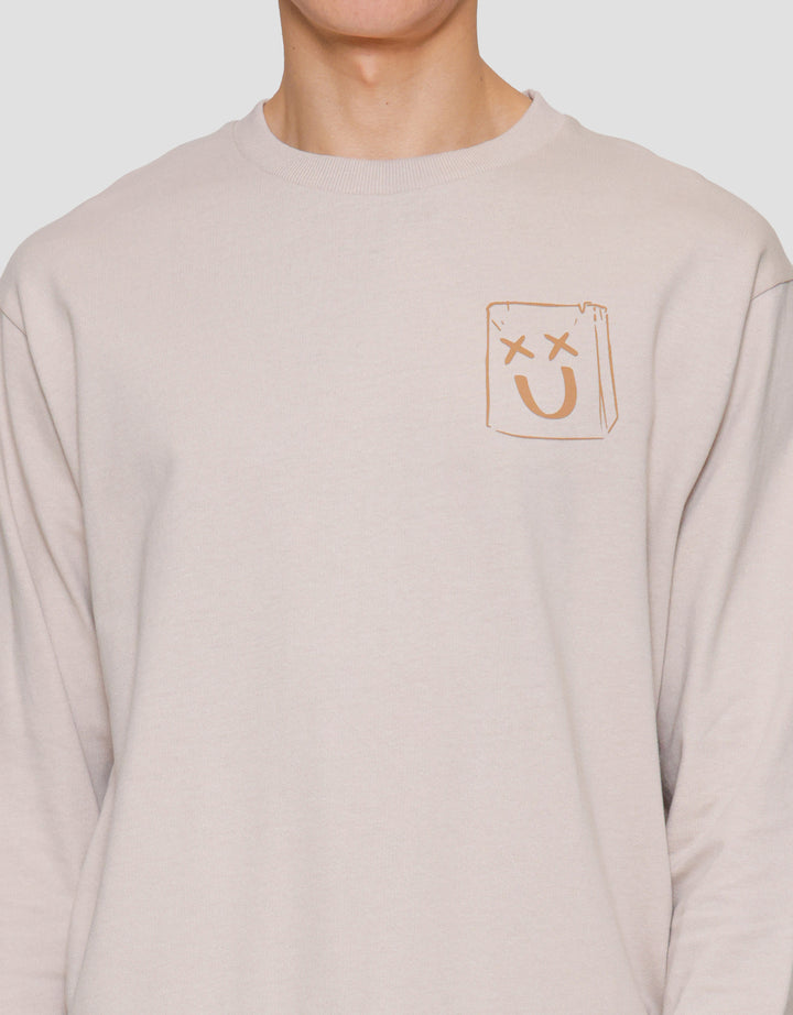 Suko Sweater Graphic Sweatshirt Kerah Bulat Lengan PanjangPria