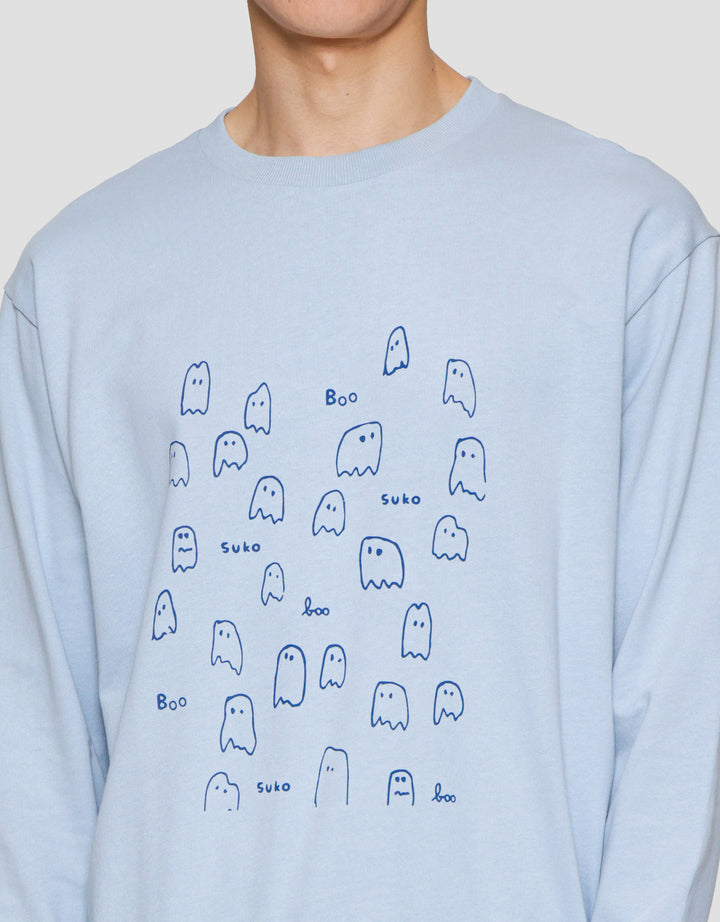 Suko Sweater Graphic Sweatshirt Kerah Bulat Lengan Panjang Pria