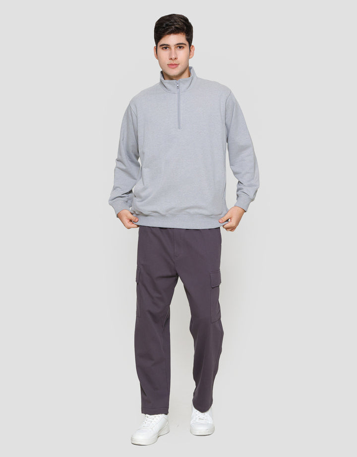 Suko Jaket Ritsleting 1/2 Sweater Pria