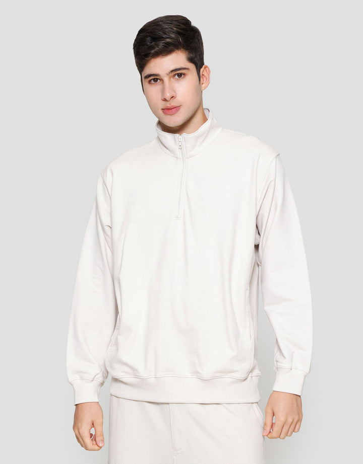 Suko Jaket Ritsleting 1/2 Sweater Pria