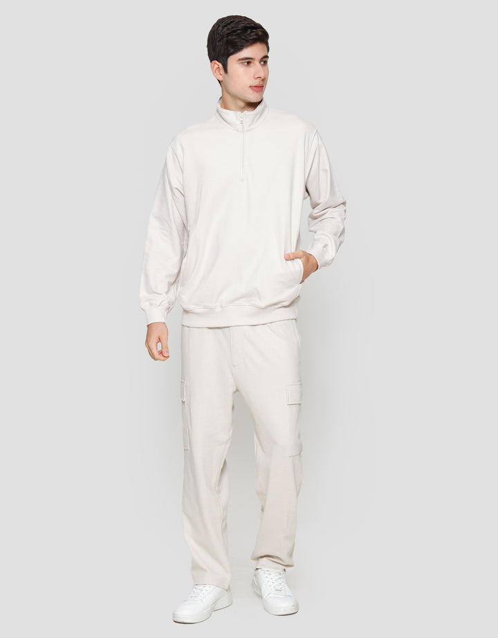 Suko Jaket Ritsleting 1/2 Sweater Pria