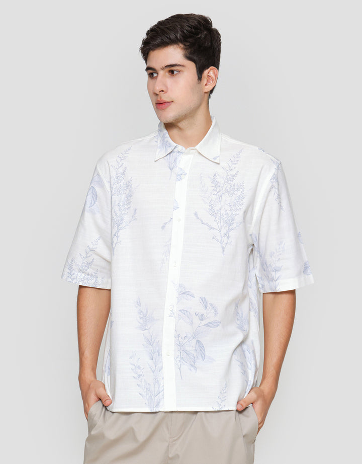 Suko Motif Print Kemeja Lengan Pendek Pria