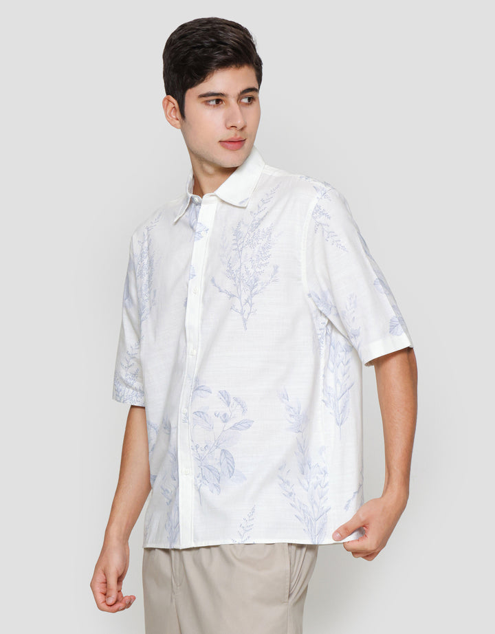 Suko Motif Print Kemeja Lengan Pendek Pria