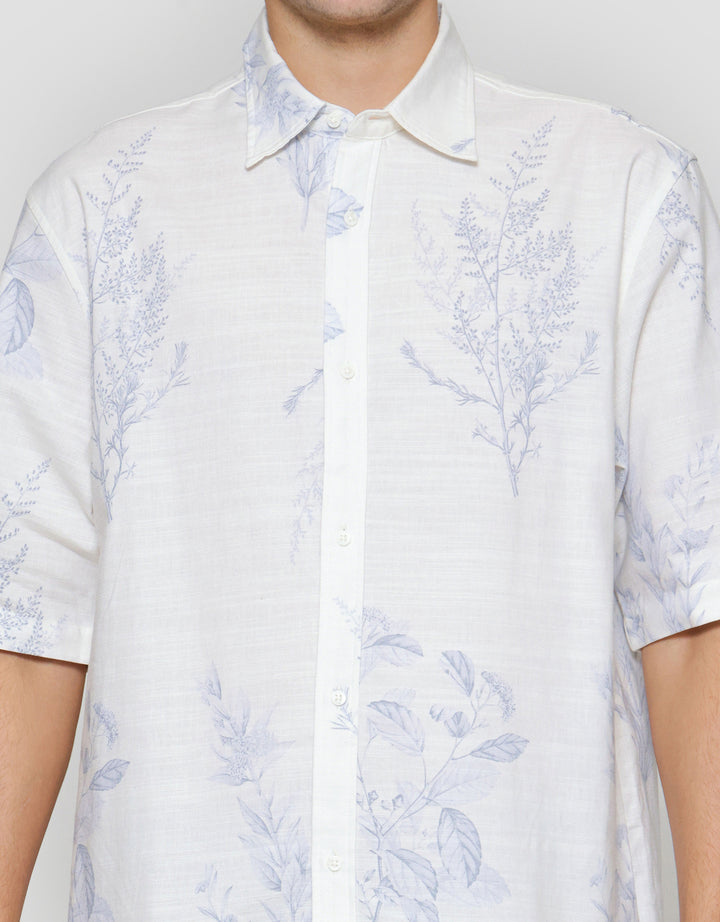 Suko Motif Print Kemeja Lengan Pendek Pria