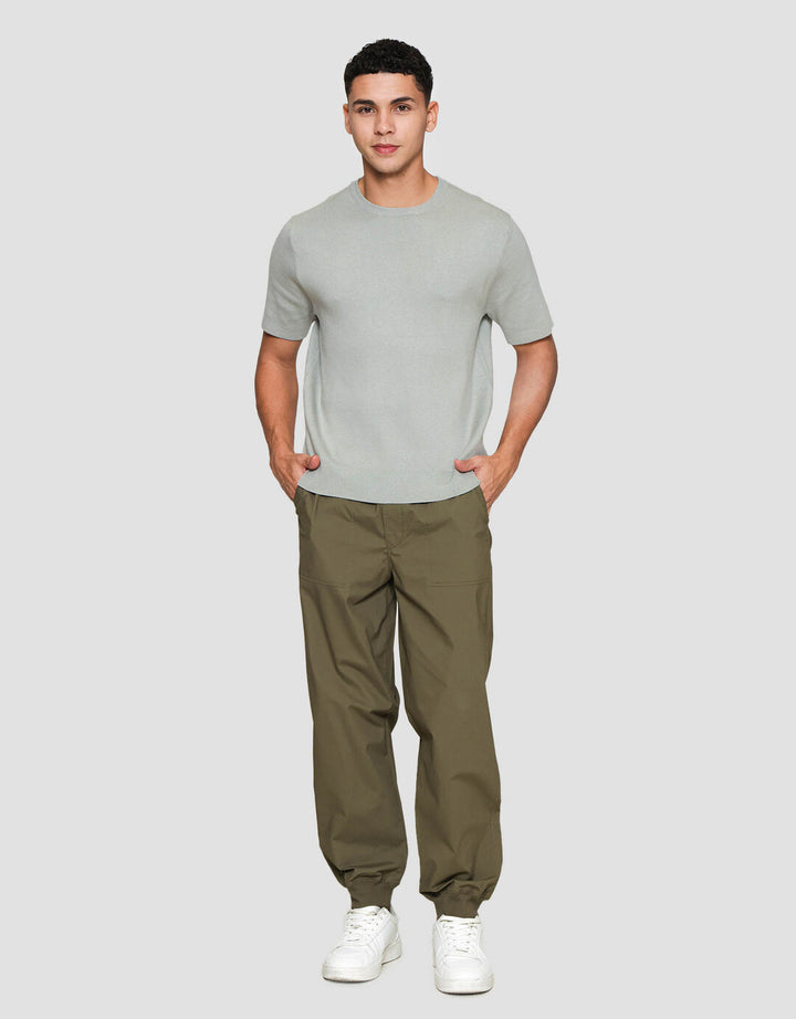 Suko Rajut Kerah Bulat Lengan Pendek Kaos Pria