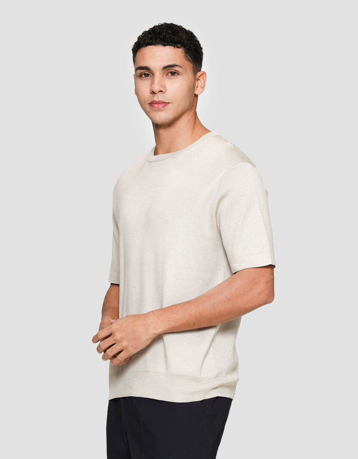 Suko Rajut Kerah Bulat Lengan Pendek Kaos Pria