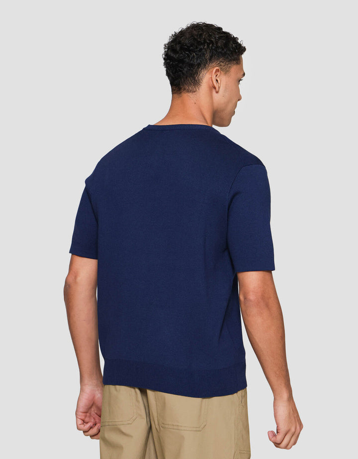 Suko Rajut Kerah Bulat Lengan Pendek Kaos Pria