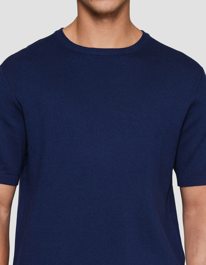 Suko Rajut Kerah Bulat Lengan Pendek Kaos Pria