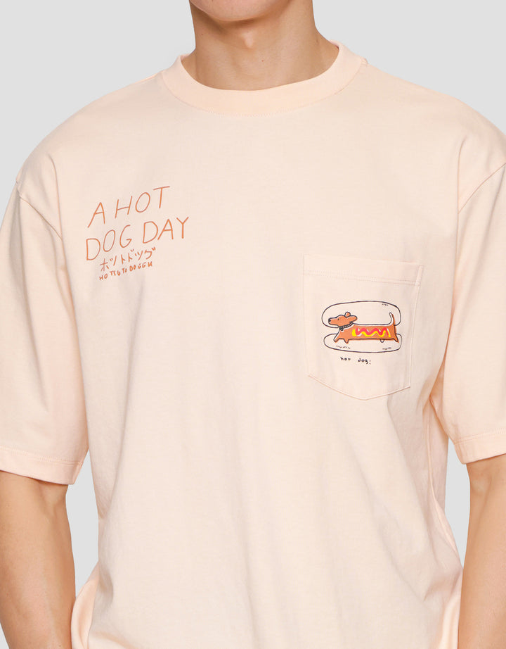 Suko Oversized Graphic Pocket Kerah Bulat Kaos Lengan Pendek Pria