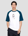 Suko Graphic Raglan Kerah Bulat Kaos Lengan Pendek Pria