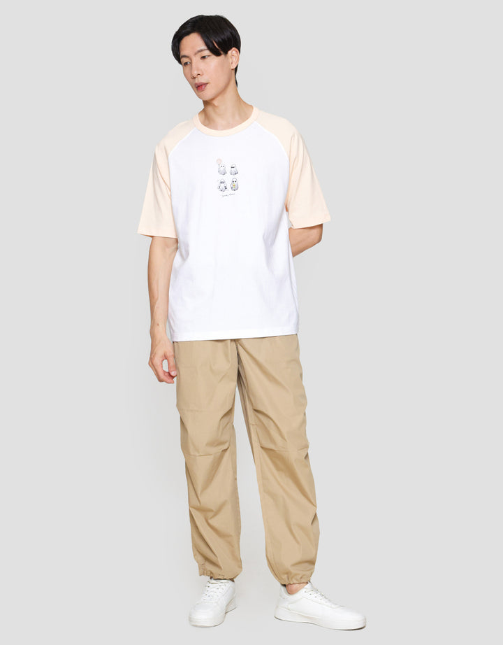 Suko Graphic Raglan Kerah Bulat Kaos Lengan Pendek Pria