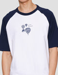Suko Graphic Raglan Kerah Bulat Kaos Lengan Pendek Pria