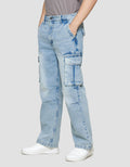 Nevada Denim Loose Fit Cargo Celana Panjang Cargo Pria
