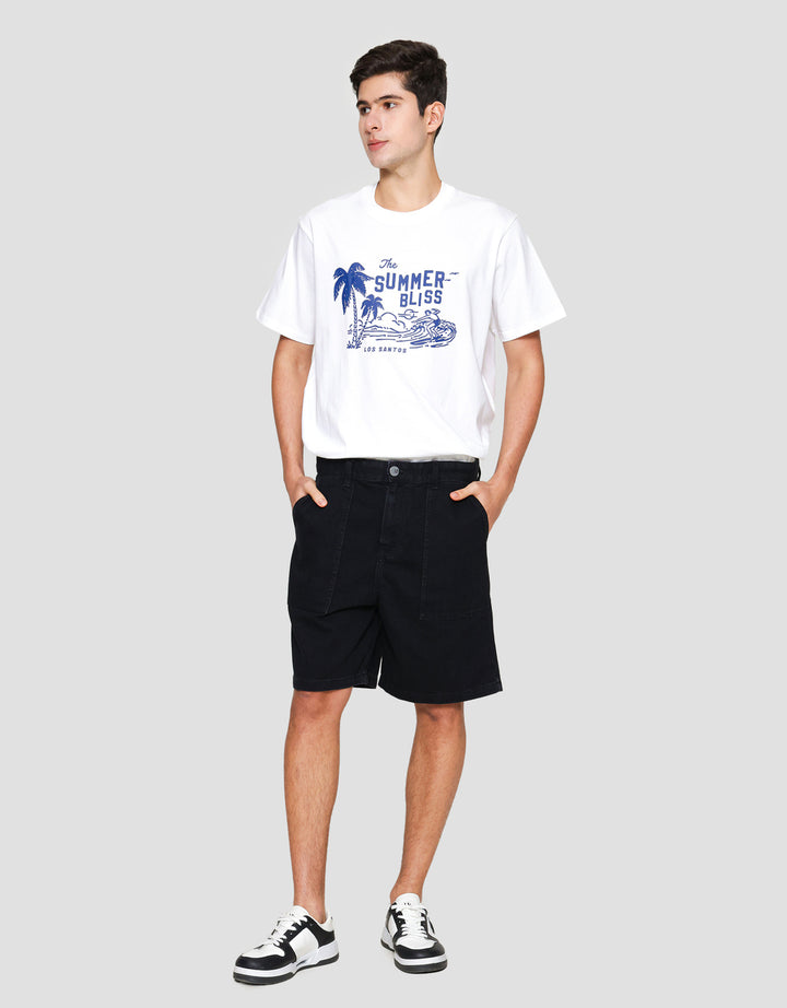 Nevada Denim Baggy Patch Pocket Celana Pendek Pria