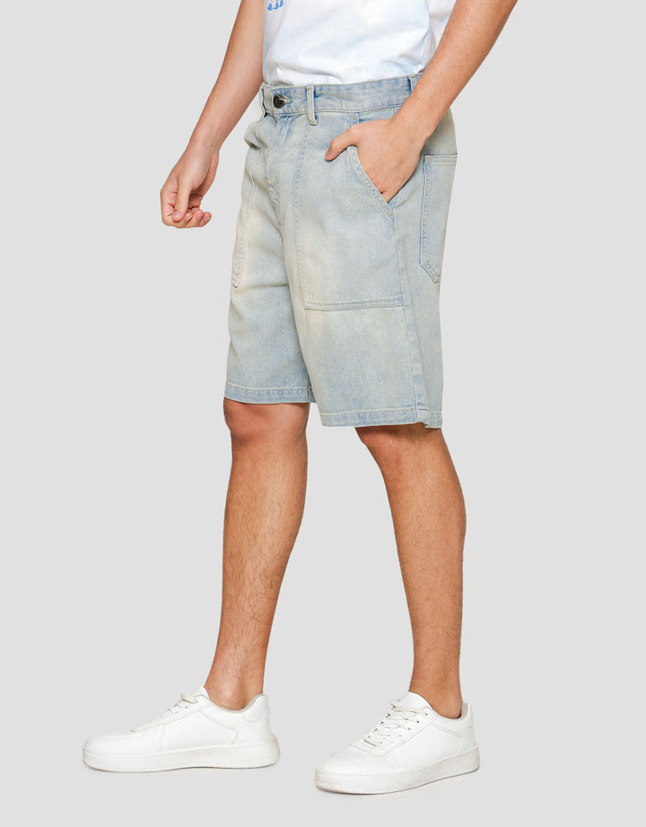 Nevada Denim Baggy Patch Pocket Celana Pendek Pria