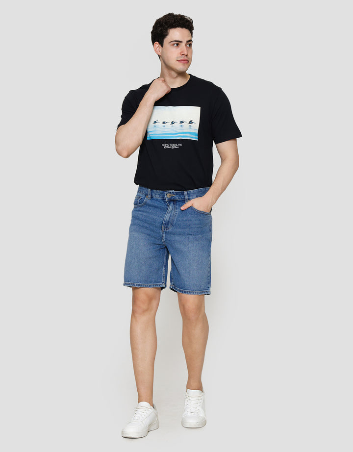 Nevada Regular Basic Celana Pendek Denim Pria