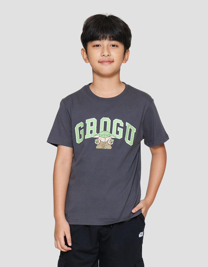 Starwars Grogu Meditate Print Kaos Anak Laki-laki