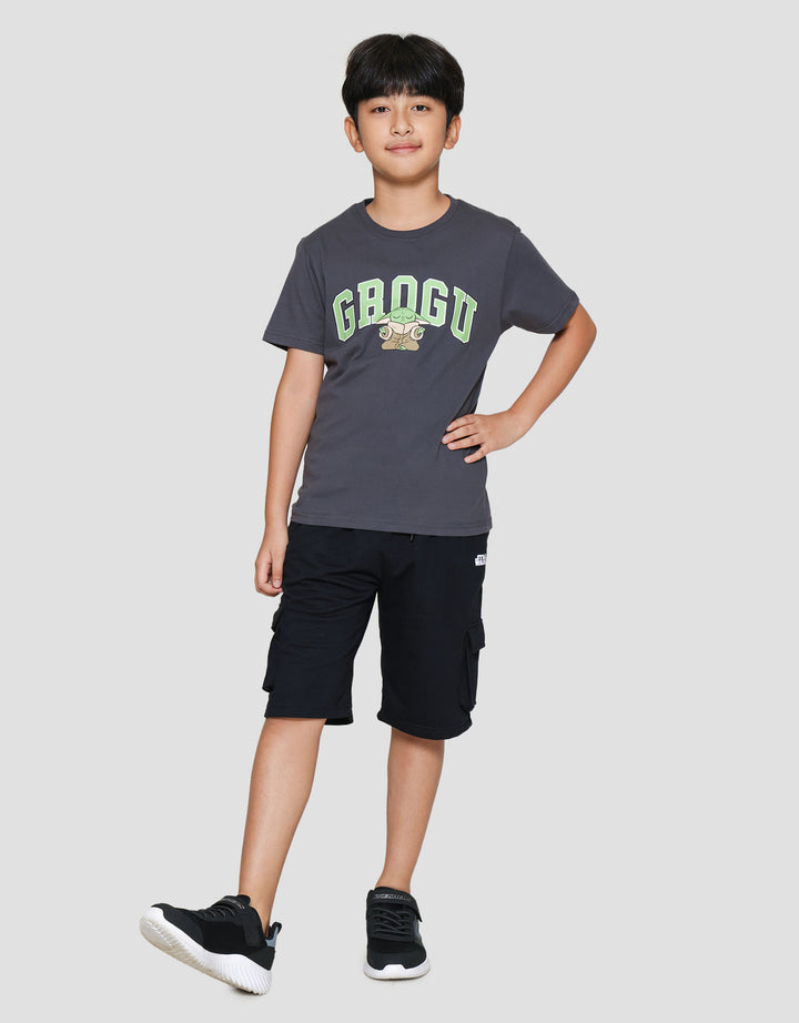 Starwars Grogu Meditate Print Kaos Anak Laki-laki