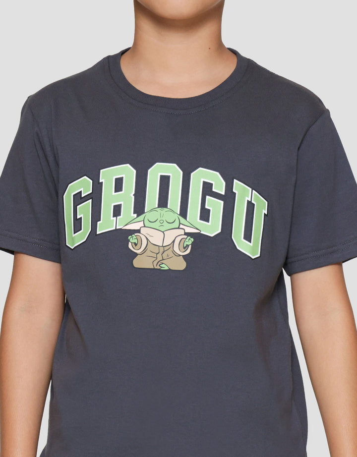 Starwars Grogu Meditate Print Kaos Anak Laki-laki