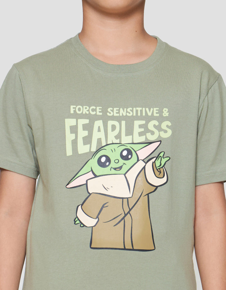Star Wars Grogu Meditate Kaos Anak Laki-laki