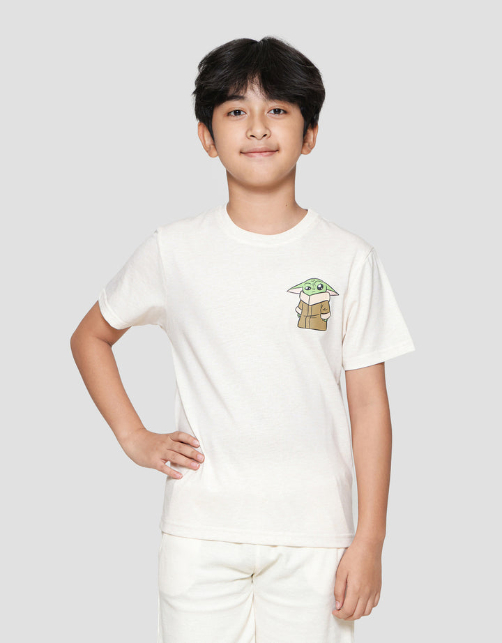 Star Wars Grogu Back Print Kaos Anak Laki-laki