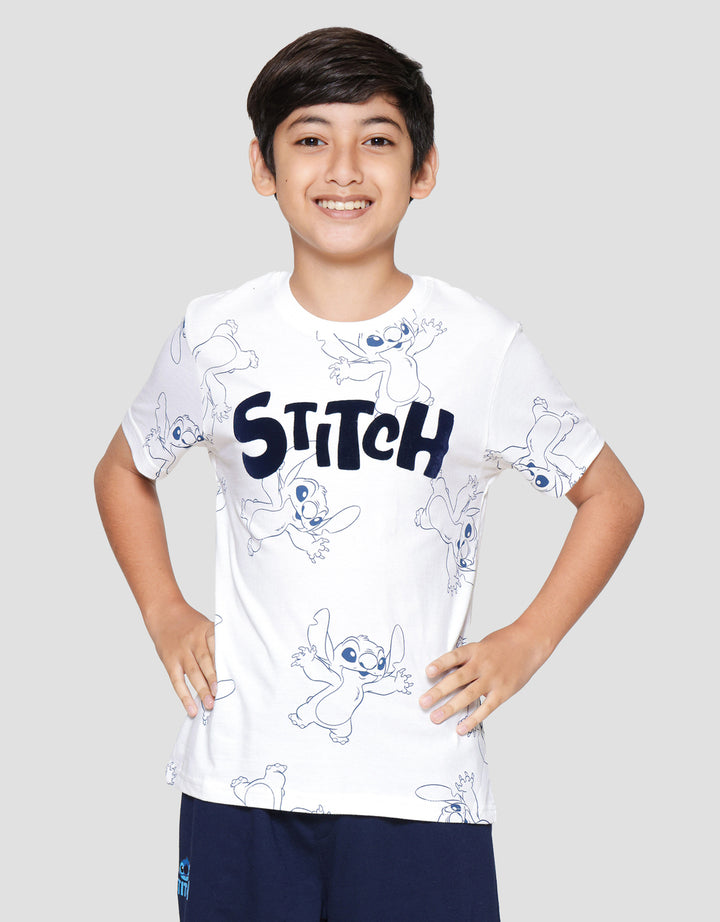 Disney Stitch Outline Kaos Anak Laki-laki