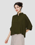 St. Yves Crinkled Rayon Relax Kemeja Lengan Panjang Wanita