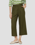 St. Yves Cropped Wideleg Linen Trouser Celana Panjang Wanita