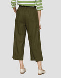 St. Yves Cropped Wideleg Linen Trouser Celana Panjang Wanita