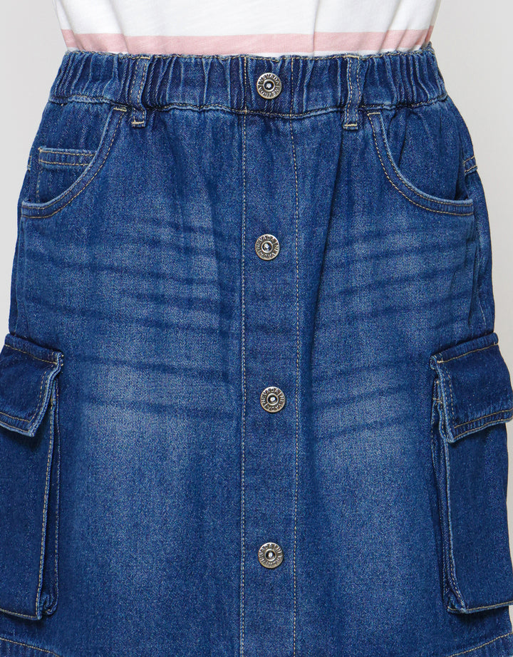 Nevada Denim Solid Rok Celana Anak Perempuan