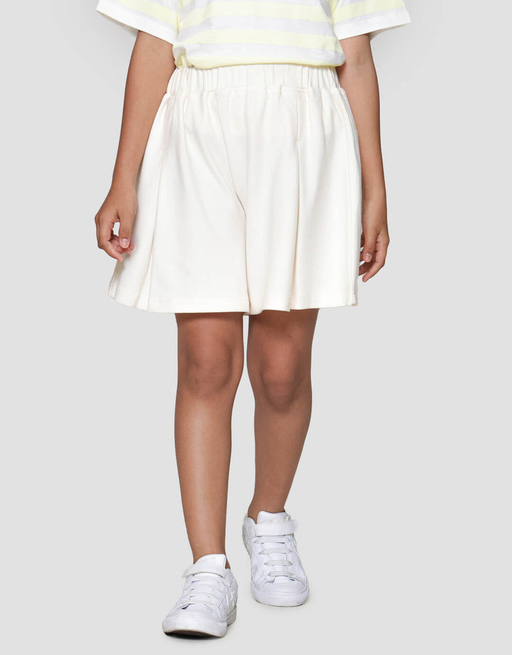 Nevada Knit Solid Lipit Asunq Celana Pendek Anak Perempuan